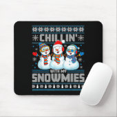 Tapis De Souris Chillin' With My Snowmies Funny Xmas Snowman Chris (Avec souris)