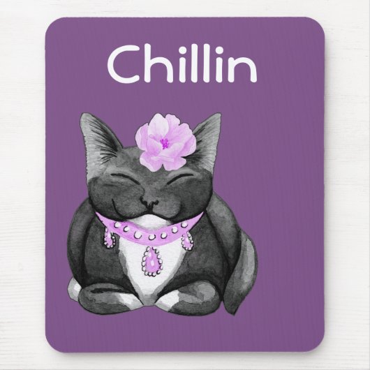 Tapis De Souris Chilling Tuxedo Chat Mousepad (Devant)