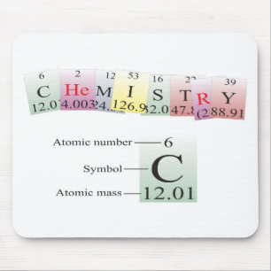 Tapis De Souris Chimie écrite avec des éléments