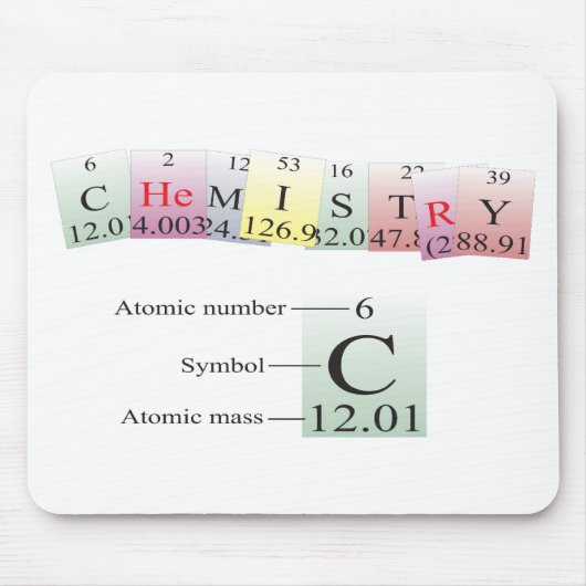 Tapis De Souris Chimie écrite avec des éléments (Devant)
