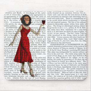 Tapis De Souris Chimpanzé avec du vin