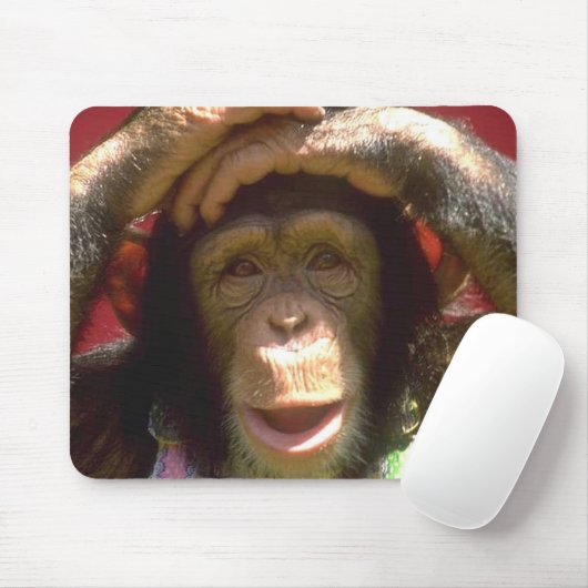 Tapis De Souris Chimpanzé de sourire (Avec souris)