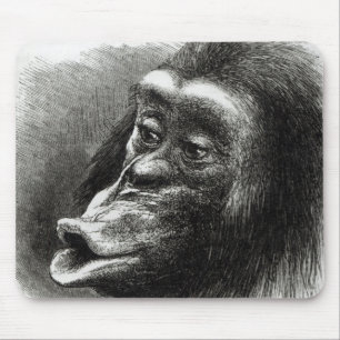 Tapis De Souris Chimpanzé déçu et boudeur