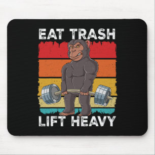 Tapis De Souris Chimpanzé Gym Entraînement Poids Manger Trash Lift