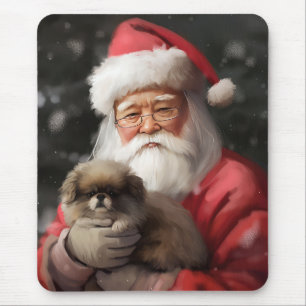 Tapis De Souris Chin Japonais avec le Père Noël Fête de Noël