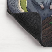 Tapis De Souris Chinchilla dans la forêt (Coin)