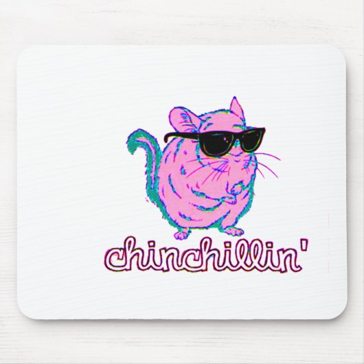 Tapis De Souris Chinchilla rose au néon de Chinchillin (Devant)