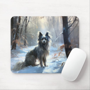 Tapis De Souris Chinois Crested Laisser Il Neige Noël