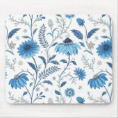 Tapis De Souris Chinoiserie Blue Echinacea Pattern (Devant)