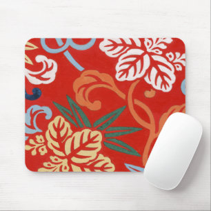 Tapis De Souris Chinoiserie Rouge Floral Hawaïen Kimono Japonais