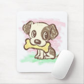 Tapis de souris Chiot avec os (Avec souris)
