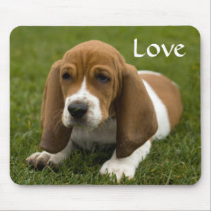 Tapis de souris chiot Basset Hound Amour
