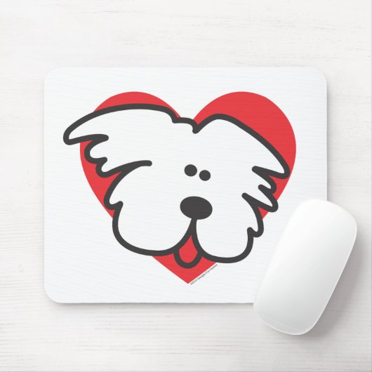 Tapis De Souris Chiot blanc (Avec souris)