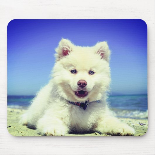 Tapis De Souris Chiot blanc (Devant)