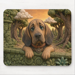 Tapis De Souris Chiot Bloodhound Mignon, Bébé Chien