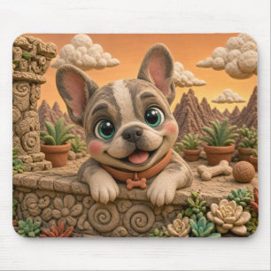 Tapis De Souris Chiot Bouledogue Français Mignon, Bébé Chien