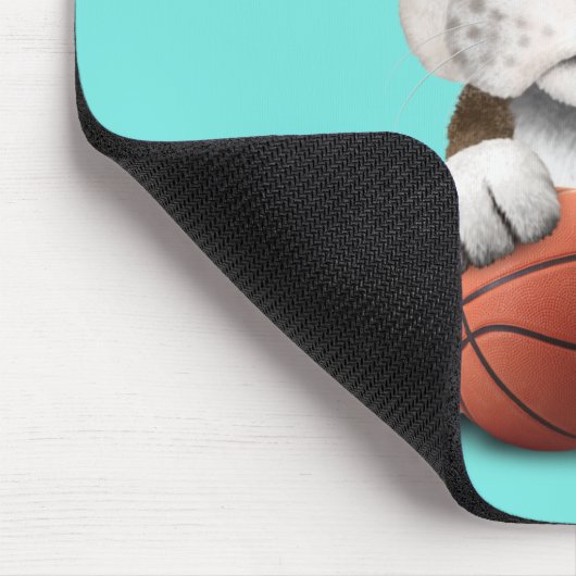 Tapis De Souris Chiot britannique de bouledogue jouant avec le (Coin)