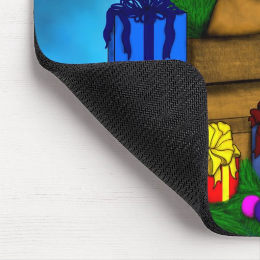 Tapis De Souris Chiot dans une boîte, Joyeux Noël (Coin)