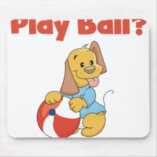 Tapis De Souris Chiot de Brown avec la boule