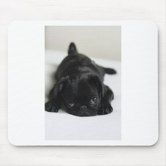 Tapis De Souris Chiot de Carlin noir (Devant)