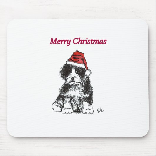 Tapis De Souris Chiot de Noël (Devant)