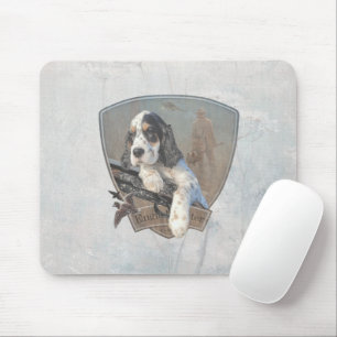Tapis De Souris Chiot de Setter anglais avec fusil de chasse class