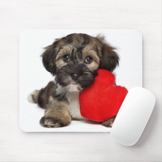 Tapis De Souris Chiot de Valentine Havanese d'amant (Avec souris)