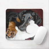 Tapis de souris chiot Doberman Pinscher mignon (Avec souris)
