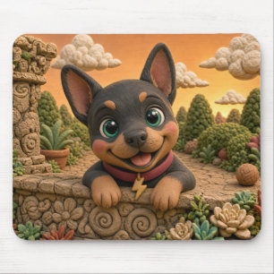 Tapis De Souris Chiot Doberman Pinscher mignon, bébé chien