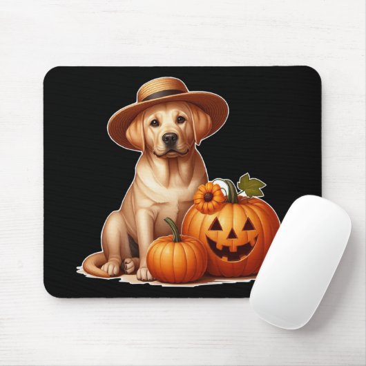Tapis De Souris Chiot du Labrador jaune portant Casquette avec Cit (Avec souris)