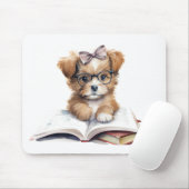Tapis de souris Chiot en lecture (Avec souris)