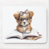 Tapis de souris Chiot en lecture (Devant)