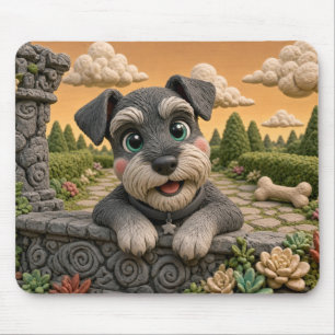 Tapis De Souris Chiot Géant Schnauzer Mignon, Bébé Chien