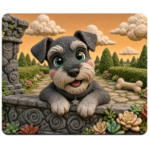 Tapis De Souris Chiot Géant Schnauzer Mignon, Bébé Chien