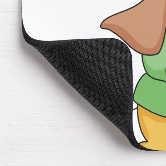 Tapis De Souris Chiot idiot de chemise verte (Coin)