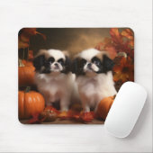 Tapis De Souris Chiot japonais Chiot Automne Citrouille délice (Avec souris)