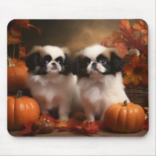 Tapis De Souris Chiot japonais Chiot Automne Citrouille délice