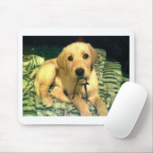 Tapis De Souris chiot jaune de labrador retriever (Avec souris)