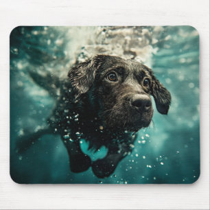 Tapis De Souris Chiot Labrador Nageant Sous l'Eau Design