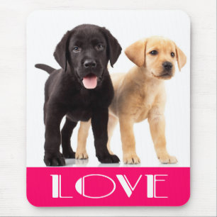 Tapis de souris chiot Labrador Retriever jaune et