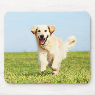 Tapis De Souris Chiot mignon de golden retriever fonctionnant sur
