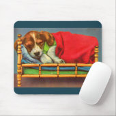 Tapis De Souris chiot mignon endormi (Avec souris)
