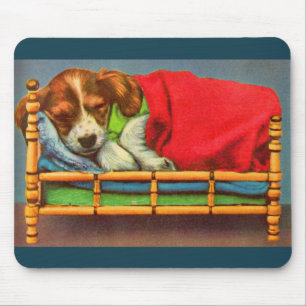 Tapis De Souris chiot mignon endormi