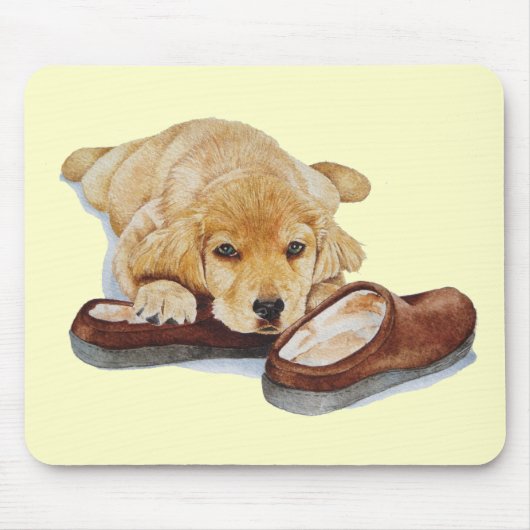 Tapis De Souris chiot mignon golden récupérateur chien peluches (Devant)