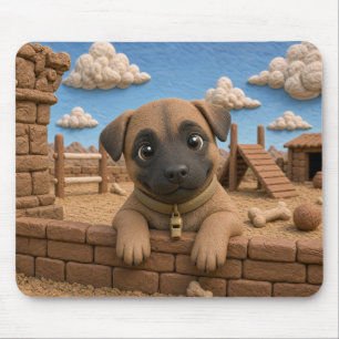 Tapis De Souris Chiot mignon Malinois Belge, bébé chien