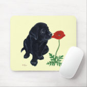 Tapis De Souris Chiot noir de Labrador (Avec souris)
