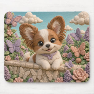 Tapis De Souris Chiot Papillon Mignon, Bébé Chien