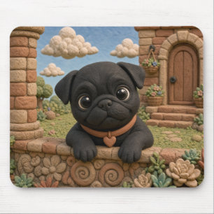 Tapis De Souris Chiot Pug Mignon, Bébé Chien