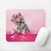 Tapis De Souris Chiot rose de princesse Yorkie de Yorkshire (Avec souris)