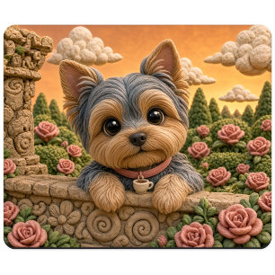 Tapis De Souris Chiot Yorkshire Terrier mignon, bébé chien